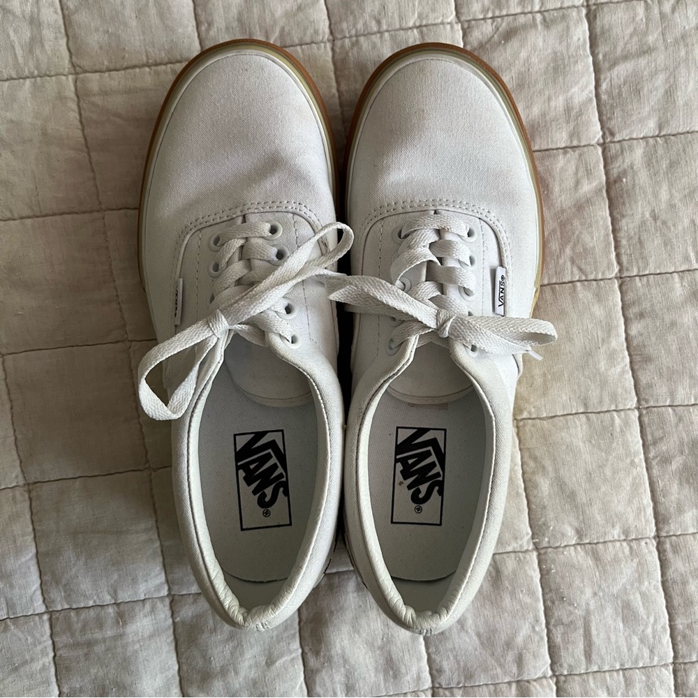 Vans Classic White Lace-Up platform Sneakers